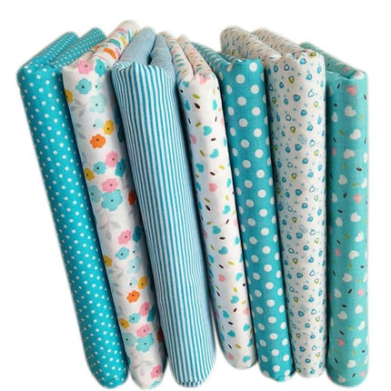 Delightful Floral & Polka Dot Cotton Fabric Set - 7-Piece Collection for Inspiring Sewing and Craft Projects