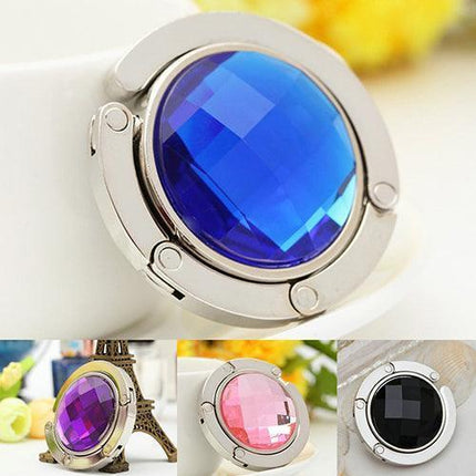 Elegant Rhinestone Handbag Support Stand with Foldable Hook