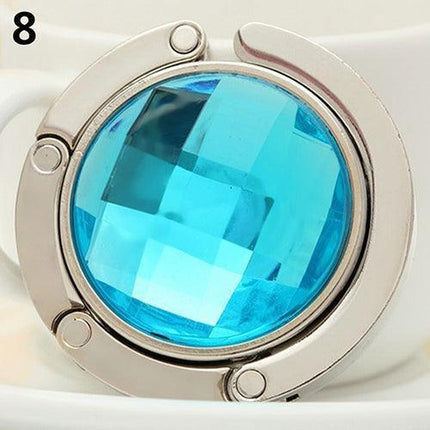 Elegant Rhinestone Handbag Support Stand with Foldable Hook