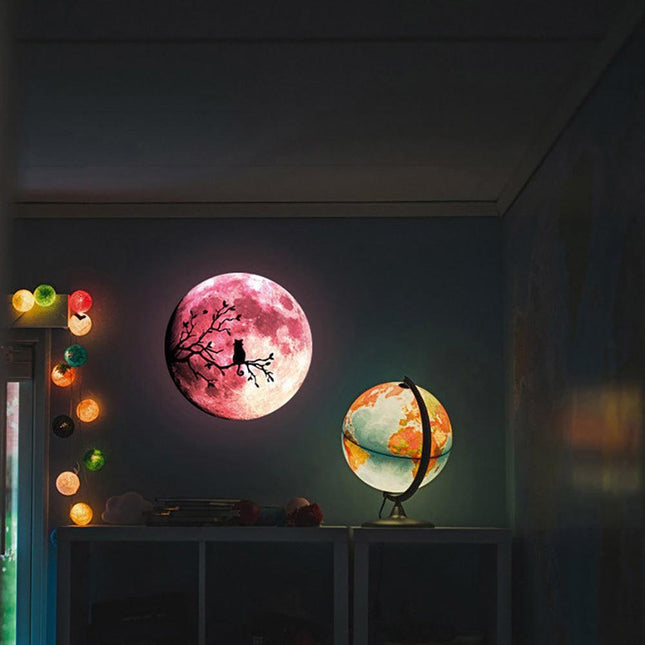 Mystical Nighttime Feline Glow-in-the-Dark Wall Decal Collection for Spooky Seasons