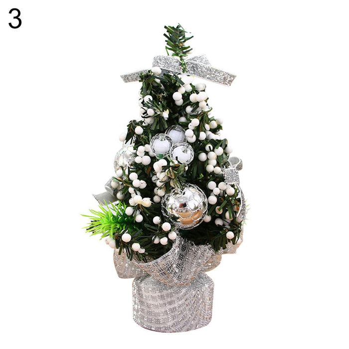 20cm Mini Christmas Tree Bow-knot Ball Flower Xmas Party Table Decor Ornaments