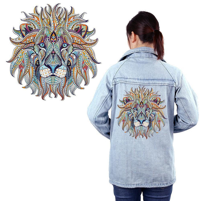 Dynamic 3D Lion King Iron-On Patch - Bold Accessory for Fashion Statements & Creative Projects
