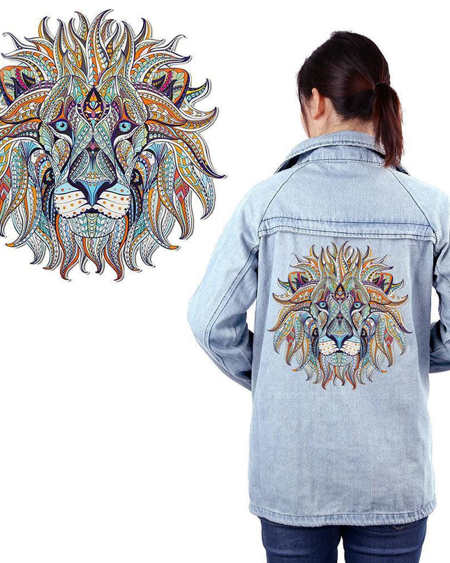 Dynamic 3D Lion King Iron-On Patch - Bold Accessory for Fashion Statements & Creative Projects