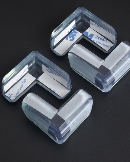 Clear L-Shaped Corner Guards for Child Safety - Single Unit