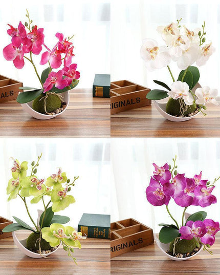 Elegant Faux Butterfly Orchid Bonsai - Stunning Home Decorative Accent