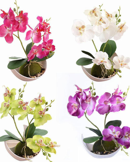 Elegant Faux Butterfly Orchid Bonsai - Stunning Home Decorative Accent