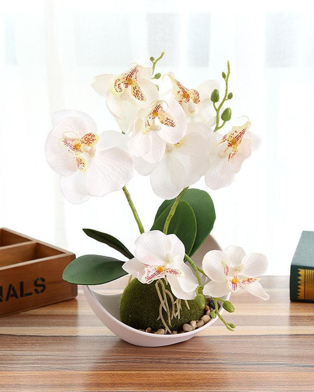 Elegant Faux Butterfly Orchid Bonsai - Stunning Home Decorative Accent