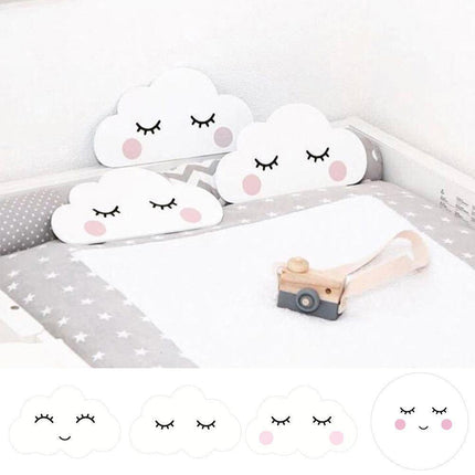 Whimsical Wooden Cloud and Moon Nursery Wall Art Decor