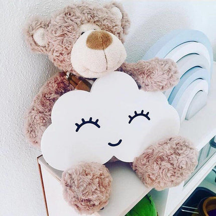 Whimsical Wooden Cloud and Moon Nursery Wall Art Decor