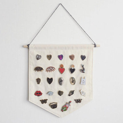 Kids Badge and Brooch Display Rack with Wooden Hanger