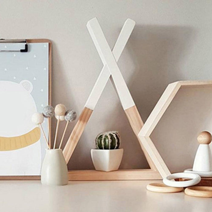 Living Room Wooden Triangle Storage Holder Rack Decor Wall Mounted Shelf for kids