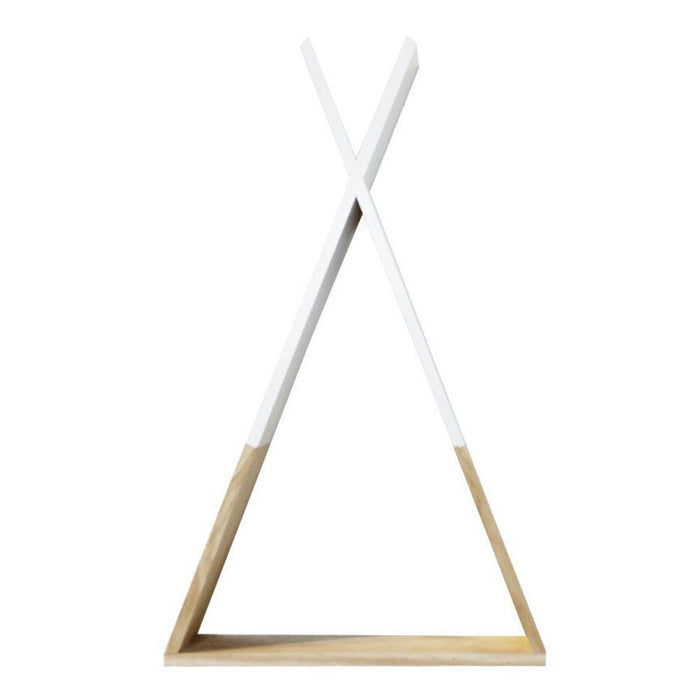 Wooden Triangle Wall Shelf Storage Organizer for Kids Room and More