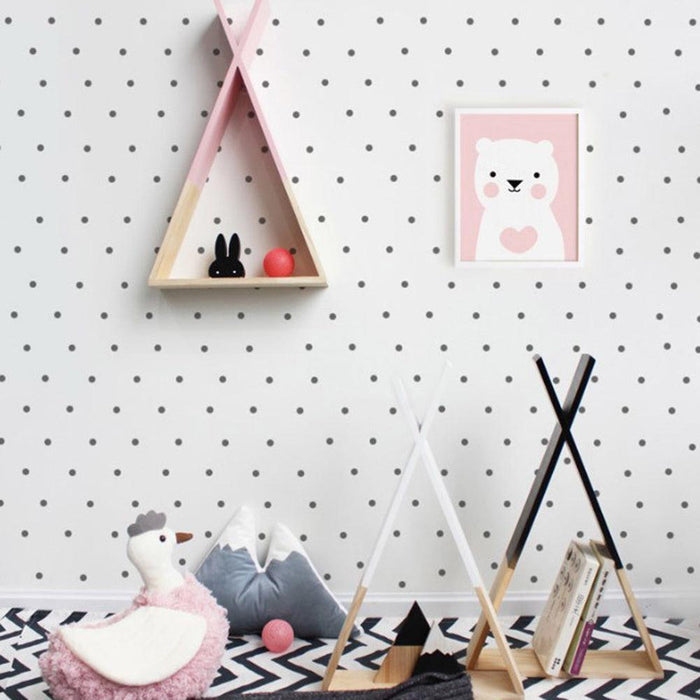 Wooden Triangle Wall Shelf Storage Organizer for Kids Room and More