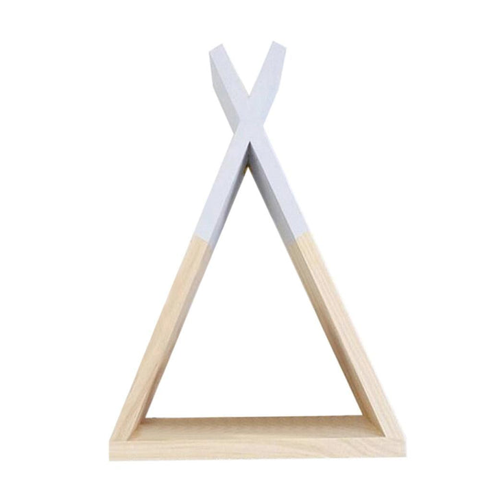 Living Room Wooden Triangle Storage Holder Rack Decor Wall Mounted Shelf for kids