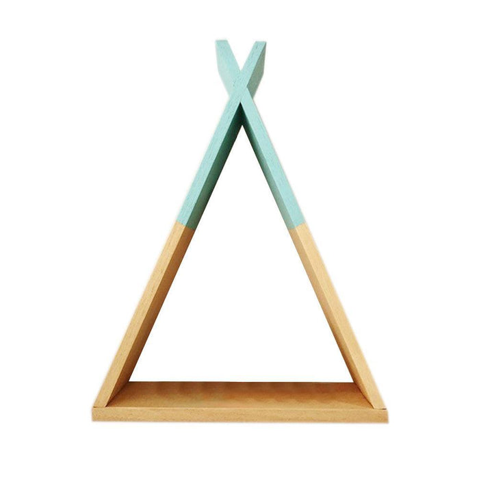 Wooden Triangle Wall Shelf Storage Organizer for Kids Room and More