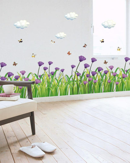 Vibrant Cornflower Butterfly PVC Wall Art - Natural Elegance for Home Decor