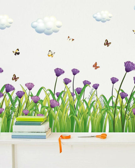 Vibrant Cornflower Butterfly PVC Wall Art - Natural Elegance for Home Decor