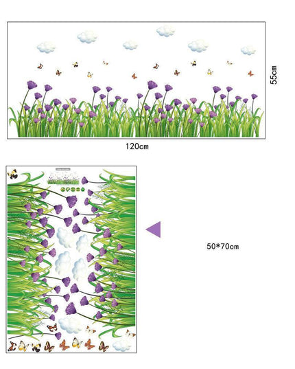 Vibrant Cornflower Butterfly PVC Wall Art - Natural Elegance for Home Decor
