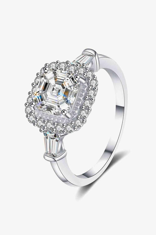 Dazzling Radiance: Exquisite 2 Carat Moissanite Sterling Silver Ring