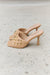 Quilted Nude Square Toe Mule Heels By Forever Link
