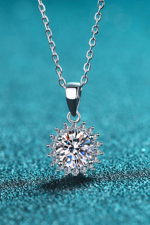 925 Sterling Silver Moissanite Pendant Necklace-Trendsi-Silver-One Size-Très Elite