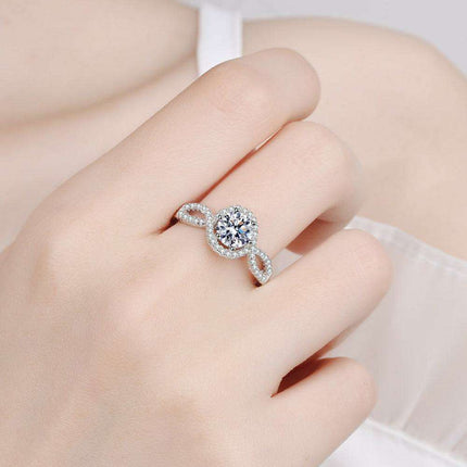 Modern Elegance: Sterling Silver Moissanite Ring