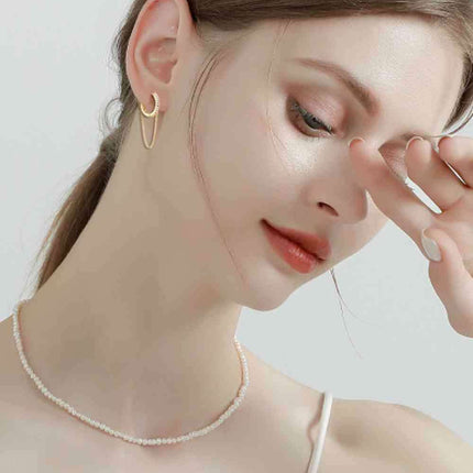 Sophisticated Charm: Lab-Grown Diamond Sterling Silver Huggie Earrings - A Modern Classic