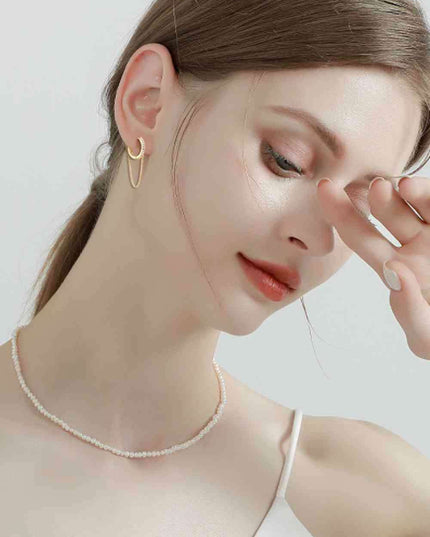 Sophisticated Charm: Lab-Grown Diamond Sterling Silver Huggie Earrings - A Modern Classic