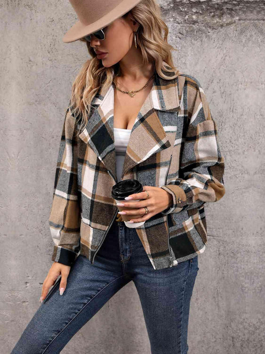 Cozy Plaid Button-Up Jacket for Effortless Style