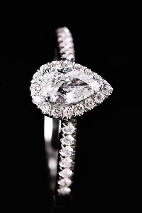 Teardrop Moissanite Cluster Ring - Sophisticated Sparkling Elegance