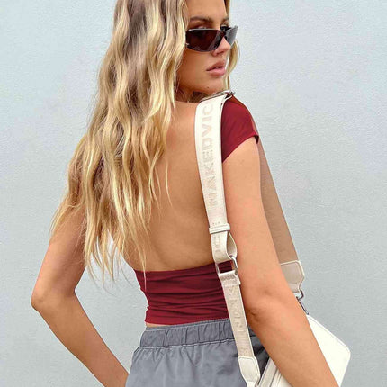 Elegant Cutout Back Cropped Blouse