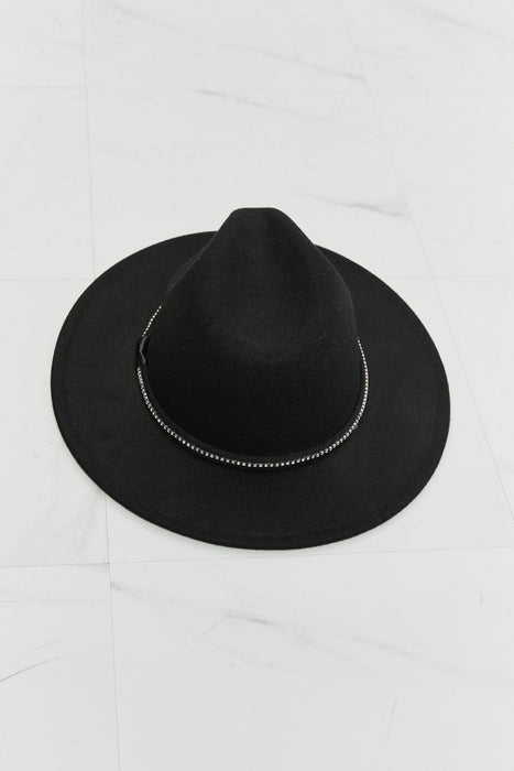 Glamour Sparkle Black Fedora Hat