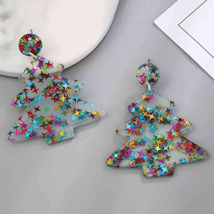 Delightful Festive Acrylic Christmas Tree Earrings for a Joyful Celebration