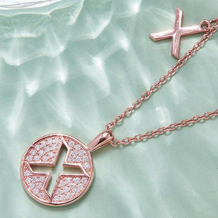 Timeless Glamour: Rose Gold Plated Sterling Silver Lab-Grown Diamond Pendant Necklace