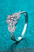 Radiant 1 Carat Moissanite Sterling Silver Ring with Zircon Accents