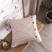 Cozy Nordic Handwoven Cotton Pillow Cover with Cable Knit Diamond Detail 18x18