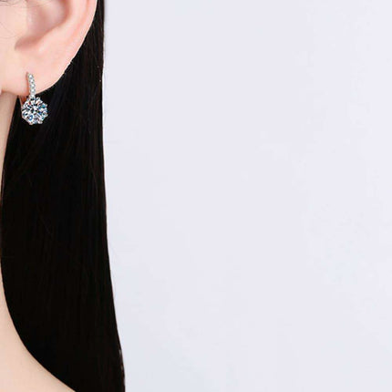 Elegant 4 Carat Certified Lab-Grown Diamond Silver Earrings with Zircon Accents and Warranty