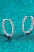 Elegant Sterling Silver Moissanite Huggie Earrings with Rhodium Finish