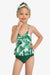 Ruffled Bow Print One-Piece Beach Swimsuit