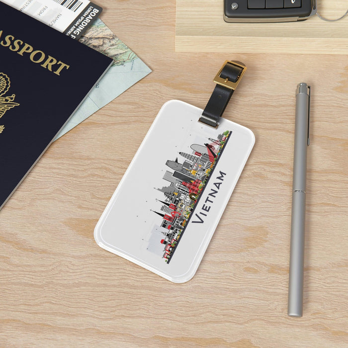 Adventurer's Customizable Acrylic and Leather Luggage Tag