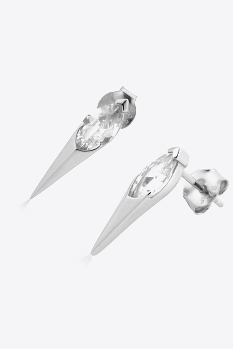 Sparkling Zircon Accentuated 925 Sterling Silver Earrings
