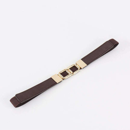 Elegant Geometric Dual Buckle Stretch Belt