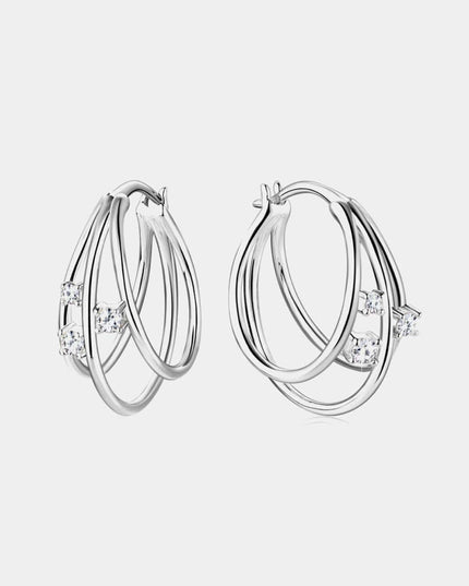 Lavish Moissanite Teardrop Earrings with Lab-Diamond Accents in White Gold and Yellow Gold Plating