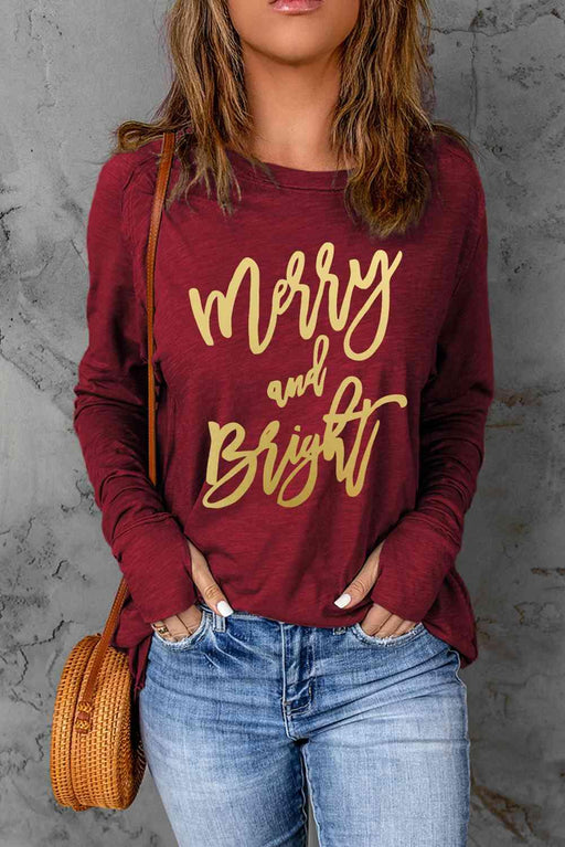 MERRY AND BRIGHT Long Sleeve Graphic Tee
