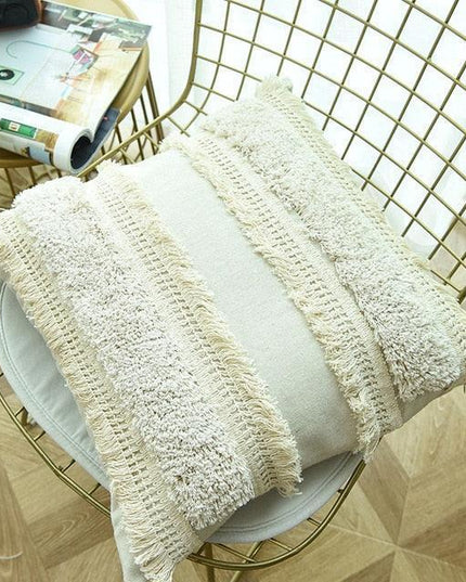 Bohemian Elegance Handwoven Cotton Pillow Cover Set - 2 Pieces