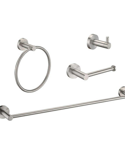 Elegant 4-Piece Brushed Nickel Bathroom Accessory Set: Upgrade Your Bathroom with Style