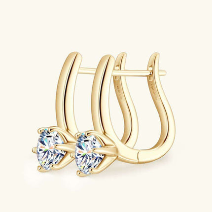 2 Carat Moissanite Sterling Silver Earrings with Extended Warranty and Certificate