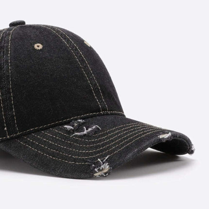 Vintage-Inspired Distressed Cotton Cap with Customizable Fit for Effortless Style