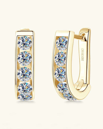 Timeless Radiance: 1 Carat Moissanite Sterling Silver Earrings