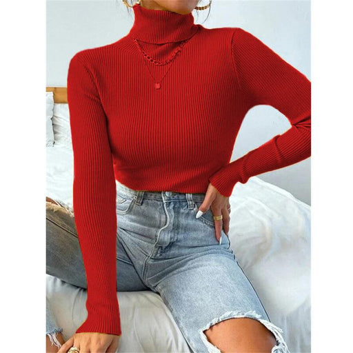 Christmas Chic Women's Turtleneck Sweater for Holiday Festivities
